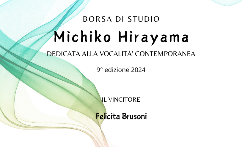 Vincitore Borsa di Studio Michiko Hirayama